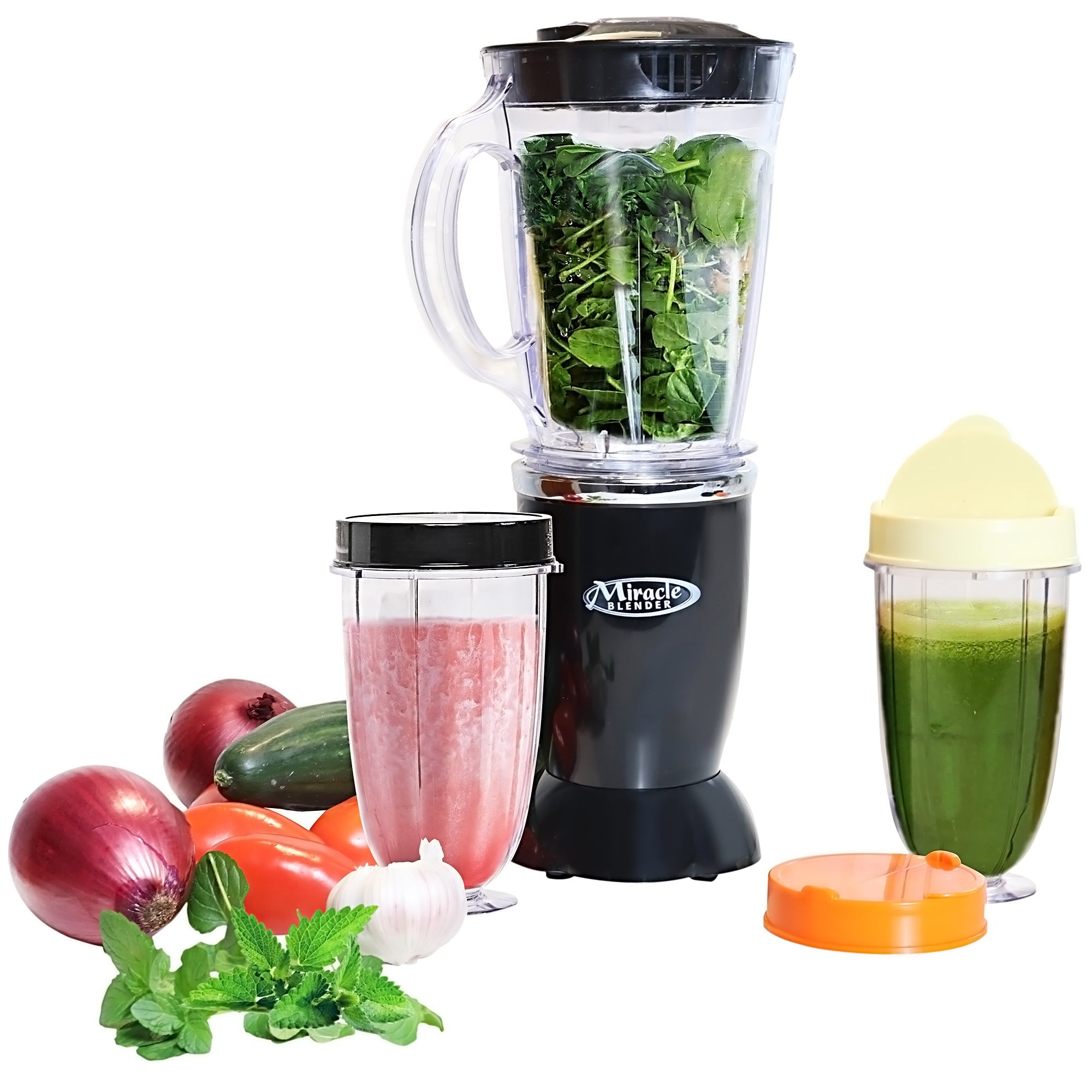 Total Chef Miracle Blender, 12 pc Bullet Blender Set with Heavy Duty Quad  Blade, 1L Carafe, Travel Cups and Lids, Dishwasher-Safe Accessories, for  smoothies, shakes, sauces, salsas, baby food