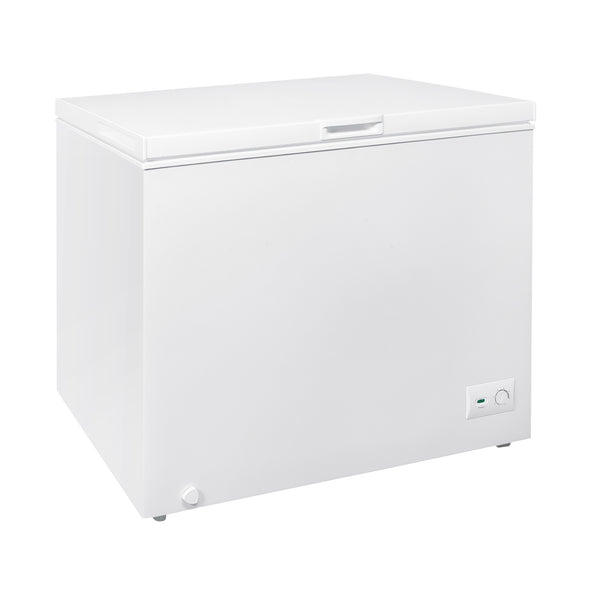 Kenmore chest freezer, closed, on a white background