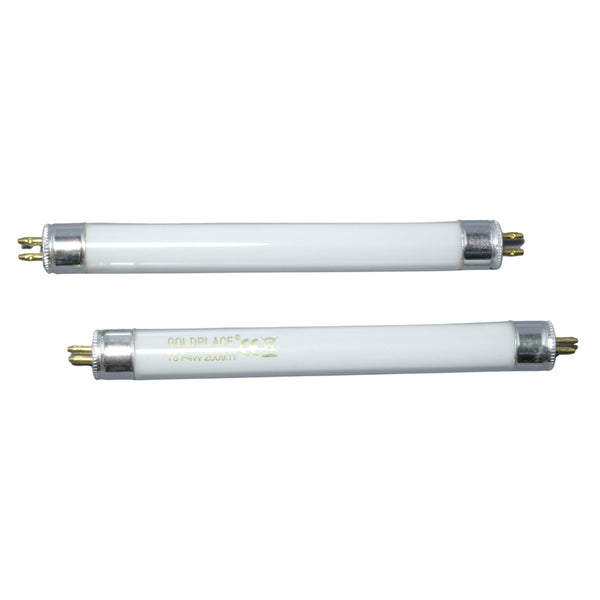 Two Bite Shield replacement UV light bulbs on a white background