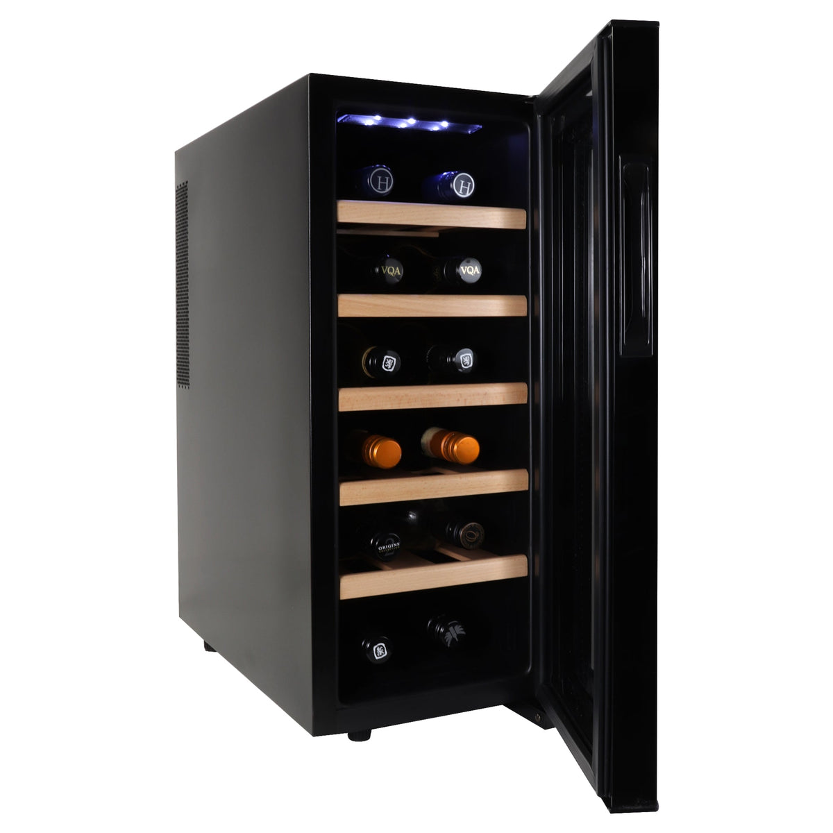 Koolatron 12 Bottle Deluxe Dual Zone Wine Cooler with Beechwood Racks